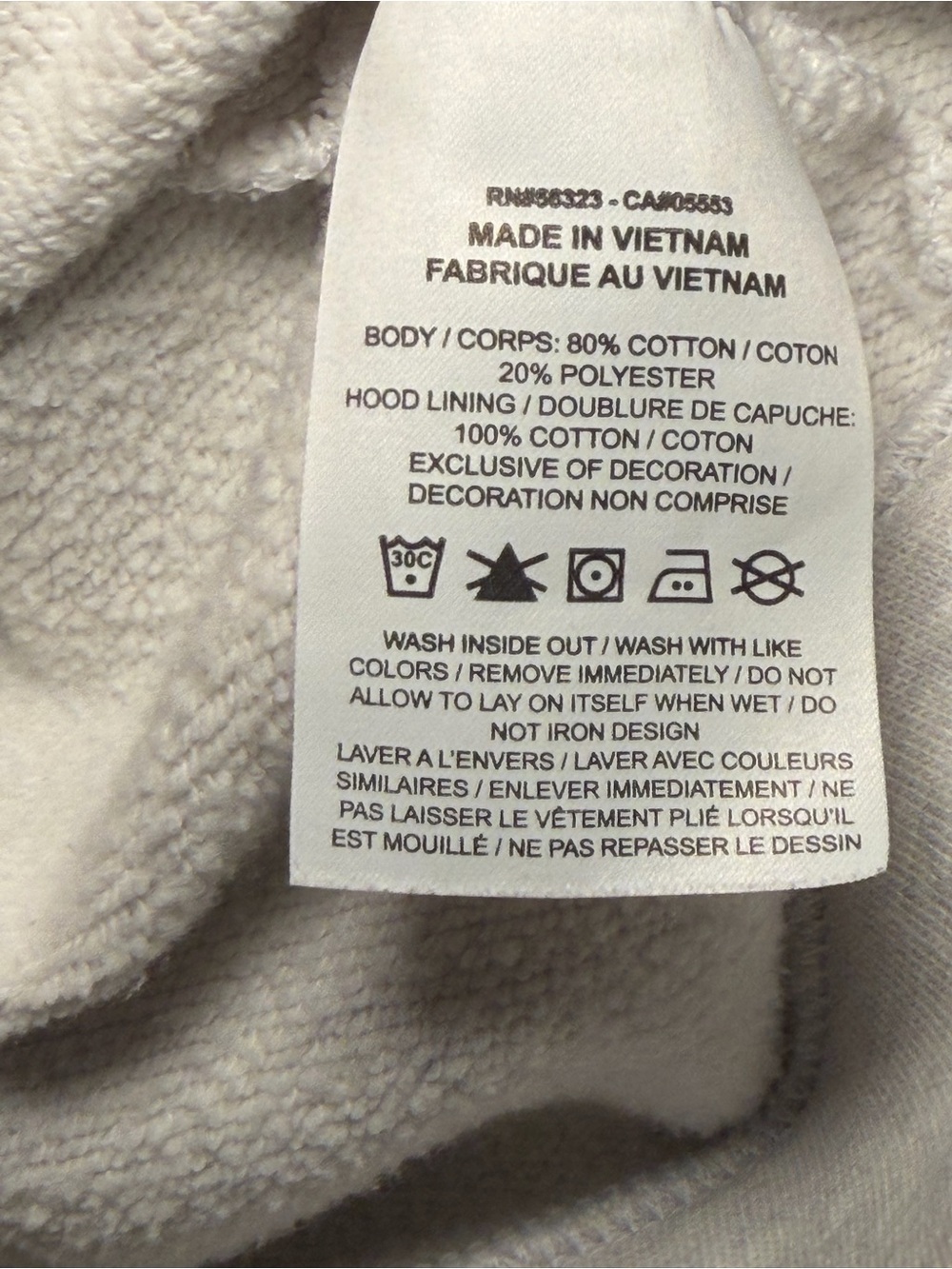 Nike Light Heather Gray Cropped Hoodie with Black Swoosh - Picture 5 of 6